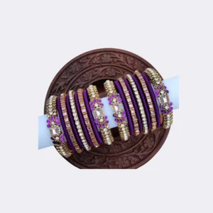 Home handmade-silk-thread-bridal-bangles-voilet-gold