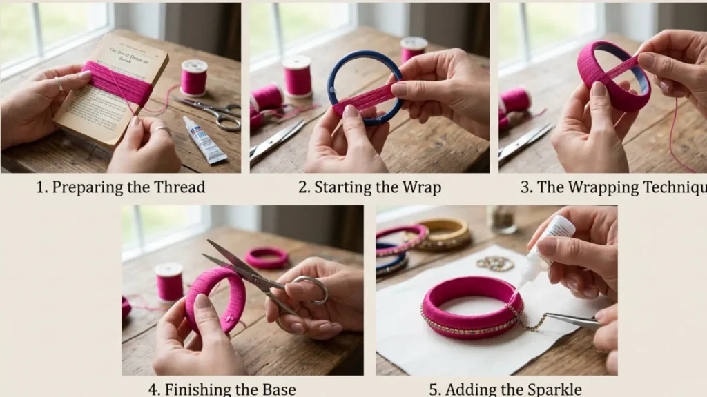 silk thread bangles makingat home